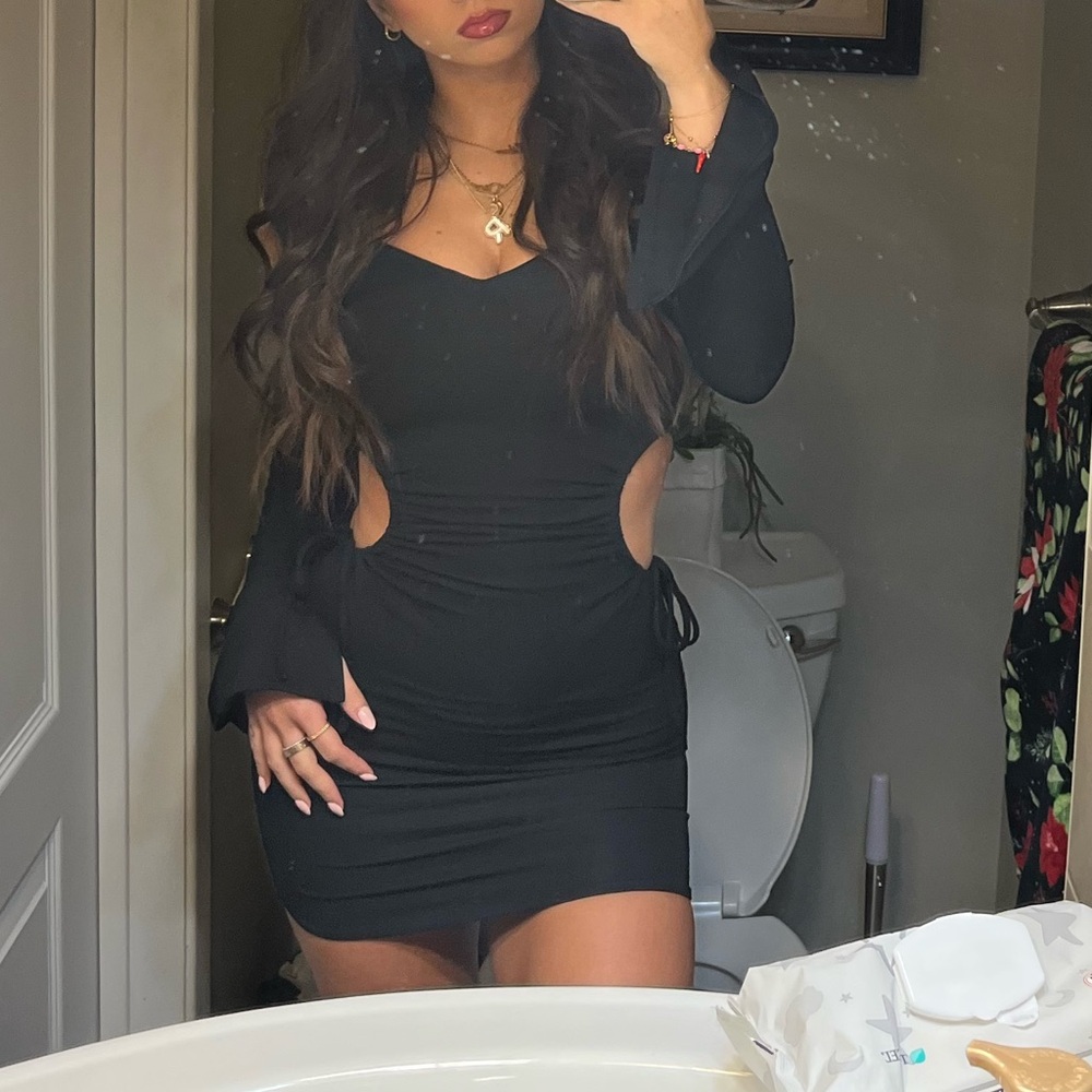 Oh Polly black cut out dress